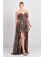 Kadın Straplez Leopar Desenli Maxi Abiye Elbise 8317 Leopar 1