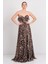 Kadın Straplez Leopar Desenli Maxi Abiye Elbise 8317 Leopar 3