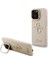 iPhone 15 Pro Max Uyumlu Kılıf Guess Orjinal Lisanslı Grained Yazı Logolu Kamera Standlı Kapak Bej 1