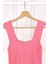 Pembe Merserize Kare Yaka Bluz 2