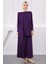 Mor Ön Detaylı Sandy Tunik Pantolon Takım 1