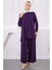 Mor Ön Detaylı Sandy Tunik Pantolon Takım 2