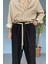 Rahat Kesim Keten Kumaş Bağcıklı Baggy Pantolon 1