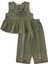 Paçaları Nakışlı Keten Takım 2-7 Yaş Haki Yeşil 1