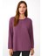 Burgu Detaylı Fitilli Anne Penye Bluz Lila 1