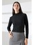 Kadın Uzun Kol Taşlı Bluz, Yarım Balıkçı Yaka (Boğazlı) Body B921 1