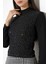 Kadın Uzun Kol Taşlı Bluz, Yarım Balıkçı Yaka (Boğazlı) Body B921 5