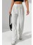 Beyaz Bol Paça Müslin Kadın Pantolon 1