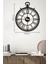 Dekoratif Antika Tasarım Roma Rakamlı Siyah Metal Duvar Saati 49X60CM 1