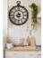Dekoratif Antika Tasarım Roma Rakamlı Siyah Metal Duvar Saati 49X60CM 6