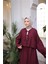 Bağcık Düğmeli Kıs Arahat Kesim Tunik - Cepli Etek Takımı - (38-46) - 71285 - Bordo 4