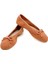 Tarçın Rengi Keten Kumaş Barefoot Babet Ayakkabı 4