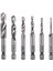 6 Adet/takım Matkap Musluk Kombinasyon Ucu Hss Çapak Alma Havşa Ucu Seti 1/4 Inç Şaft Maksimum 5 mm Kalınlık Yumuşak Metal/ahşap/plastik Levha (Yurt Dışından) 2