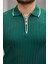 Erkek Fermuarlı Yakalı Kısa Kollu T-Shirt 3