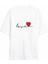 Sevgililer Günü Için Özel Tasarım Love Baskılı T-Shirt - Beyaz 1