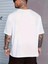 Baskılı Oversize Bisiklet Yaka T-Shirt - Beyaz 2