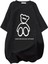 Baskılı Oversize Bisiklet Yaka T-Shirt - Siyah 2