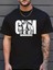 Sporda Günlük Hayata Giyilebilir Gym Baskılı Oversize Bisiklet Yaka Erkek T-Shirt - Siyah 1