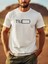 Baskılı Oversize Bisiklet Yaka T-Shirt - Beyaz 1