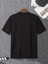 Baskılı Oversize Bisiklet Yaka T-Shirt - Siyah 4