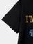 Baskılı Oversize Bisiklet Yaka T-Shirt - Siyah 2