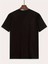 Baskılı Oversize Bisiklet Yaka T-Shirt - Siyah 3