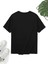 Baskılı Oversize Bisiklet Yaka T-Shirt - Siyah 3
