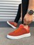JY204 Flex Bağcıklı Keten Erkek Günlük Sneaker - Turuncu 3