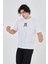 Erkek Bisiklet Yakalı Baskılı T-Shirt - Beyaz 2