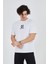 Erkek Bisiklet Yakalı Baskılı T-Shirt - Beyaz 3