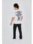 Erkek Bisiklet Yakalı Baskılı T-Shirt - Beyaz 4