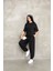Osy Modal Yumuşak Dokulu Kumaş Oversize Bisiklet Yaka T-Shirt Jogger Eşofman Altı Eşofman Takımı - Siyah 1