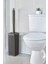 Lines Serisi Gri Banyo Seti, 5 Parça Akrilik Kare 5 Litre Çöp Kovası, Sabunluk, Fırçalık Takımı 3462 3