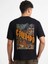 Erkek Baskılı Oversize T-Shirt - Siyah 2