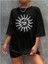Bisiklet Yaka Baskılı T-Shirt - Siyah 1
