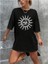Bisiklet Yaka Baskılı T-Shirt - Siyah 2