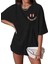 Bisiklet Yaka Kısa Kol Baskılı T-Shirt - Siyah 3
