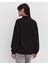 Oversize Yarım Farmuarlı Yakalı Basic Sweatshirt - Siyah 4