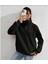 Unisex Uzun Kol Yarım Farmuarlı Yakalı Basic Sweatshirt - Siyah 1