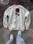 Unisex Bisiklet Yaka Ön ve Arka Baskılı Sweatshirt - Beyaz 2