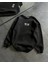 Bisiklet Yaka Üç Iplik Baskılı Oversize Sweatshirt - Siyah 2