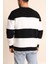 Parçalı Bisiklet Yaka Baskılı Sweatshirt - Siyah 2