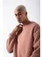 Unisex Biskilet Yaka Üç Iplik Sweatshirt - Pembe 2