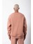 Unisex Biskilet Yaka Üç Iplik Sweatshirt - Pembe 3