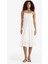 Kare Yaka Terry Cotton Beyaz Askılı Midi Elbise F9270AX25SM 1