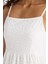 Kare Yaka Terry Cotton Beyaz Askılı Midi Elbise F9270AX25SM 5