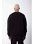 Unisex Biskilet Yaka Üç Iplik Sweatshirt - Siyah 2