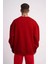 Unisex Biskilet Yaka Üç Iplik Sweatshirt - Kırmızı 2