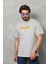 Unisex Basic Bisiklet Yaka Oversize T-Shirt - Gri 1