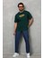 Unisex Basic Bisiklet Yaka Oversize T-Shirt - Yeşil 1
